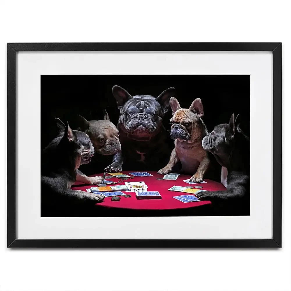 Frenchies Playing Poker Framed Art Print Frenchies Playing Poker Framed Art Print wall art product Alexander Sviridov / Shutterstock