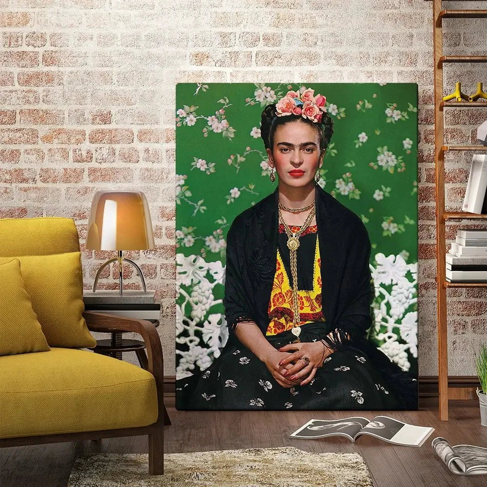 Frida Floral Canvas Print Frida Floral Canvas Print wall art product S Megalos