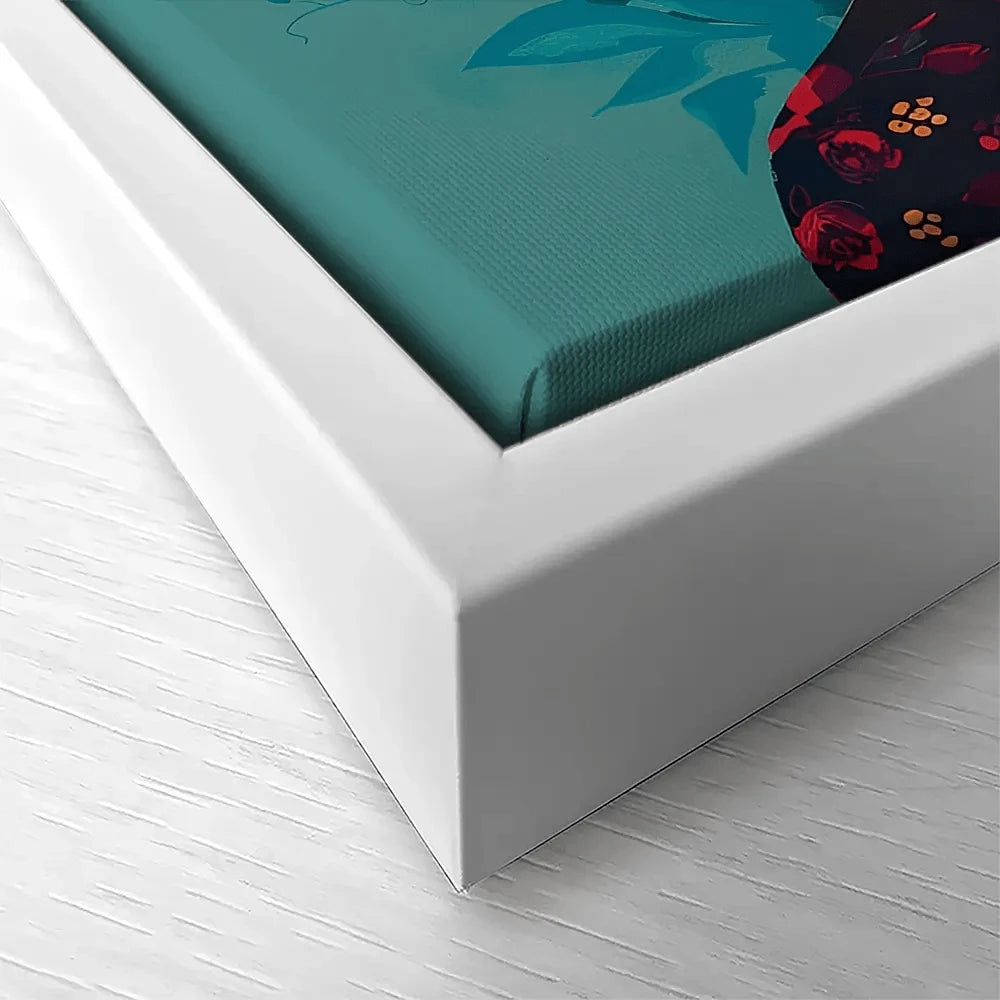 Frida In Flowers Canvas Print Frida In Flowers Canvas Print wall art product Art Print Shop