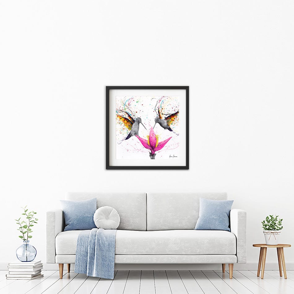 Friendship Hummingbirds Square Framed Art Print wall art product Ashvin Harrison