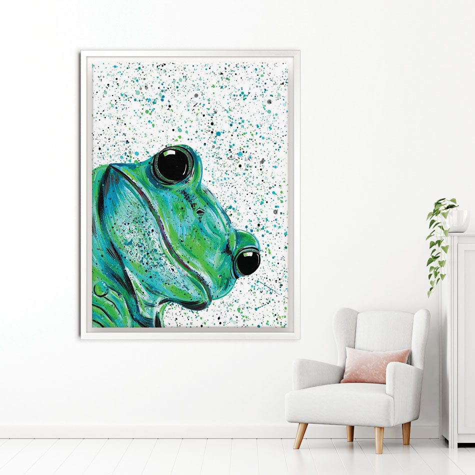 Frog Monty Canvas Print wall art product Emma LC Art