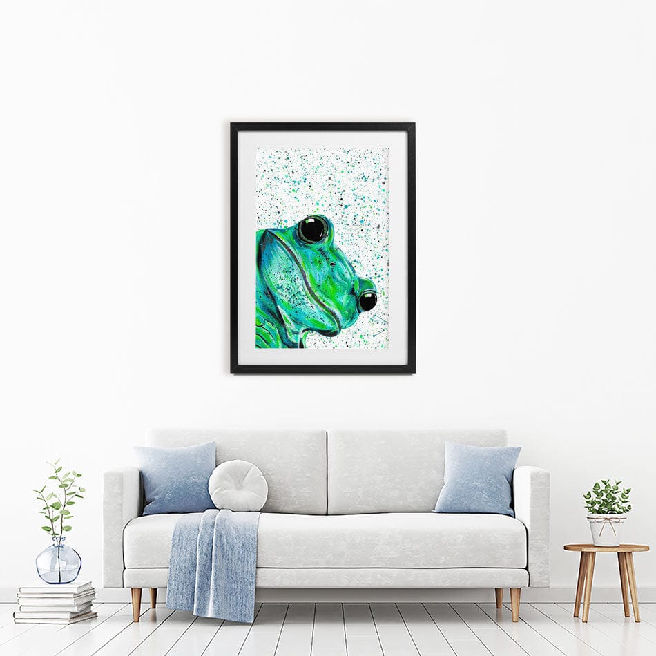 Frog Monty Framed Art Print wall art product Emma LC Art