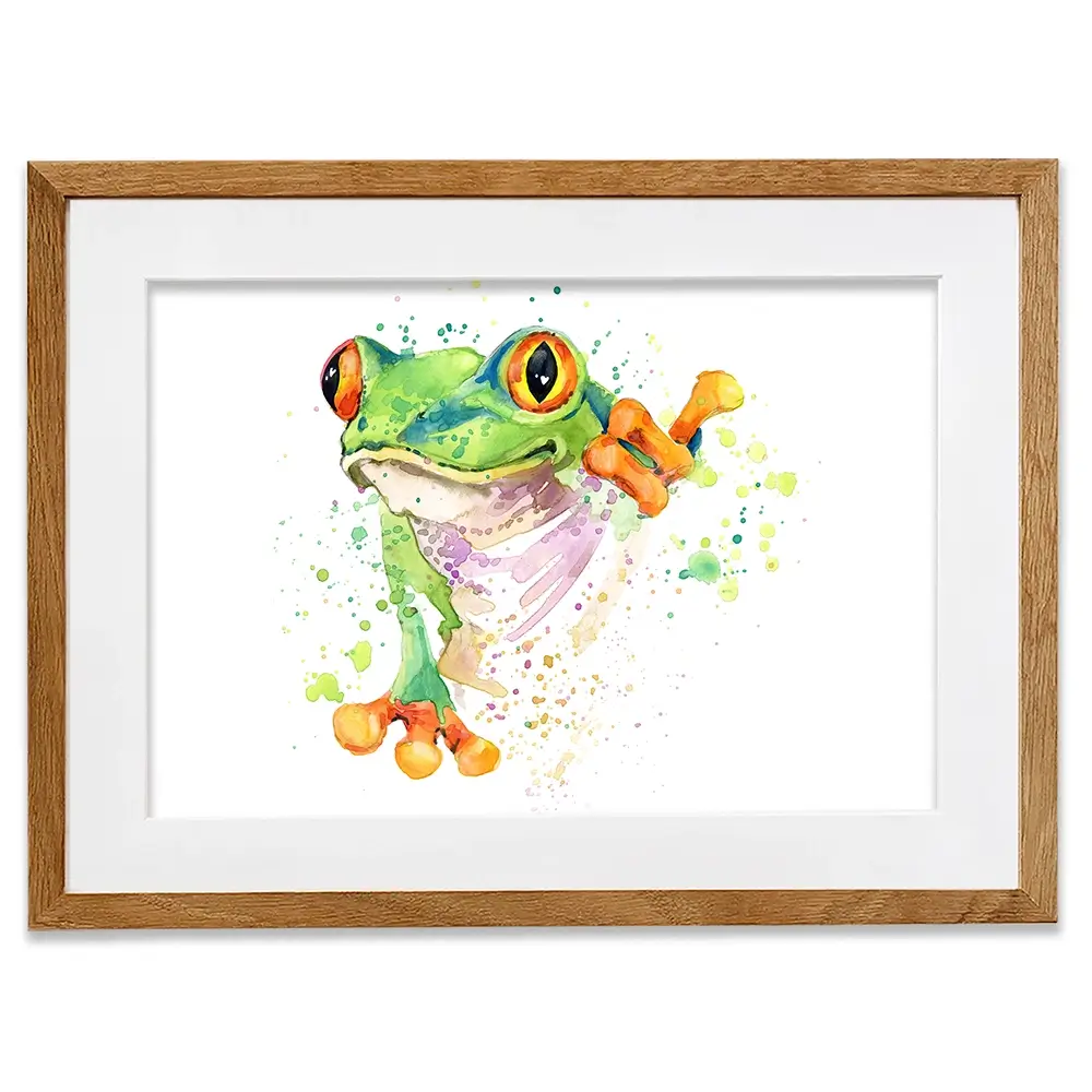 Frog Paint Splash Framed Art Print Frog Paint Splash Framed Art Print wall art product Faenkova Elena / Shutterstock