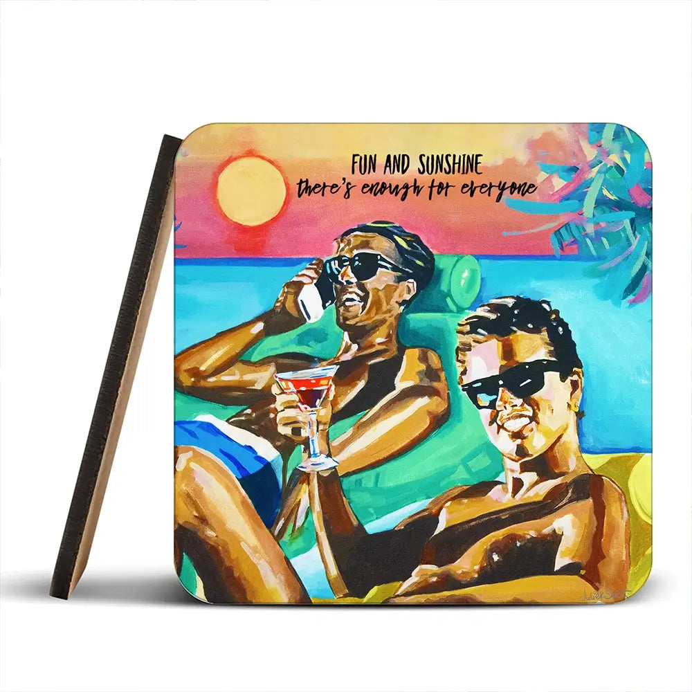 Fun And Sunshine Coaster Set Fun And Sunshine Coaster Set wall art product Juliet Stockton