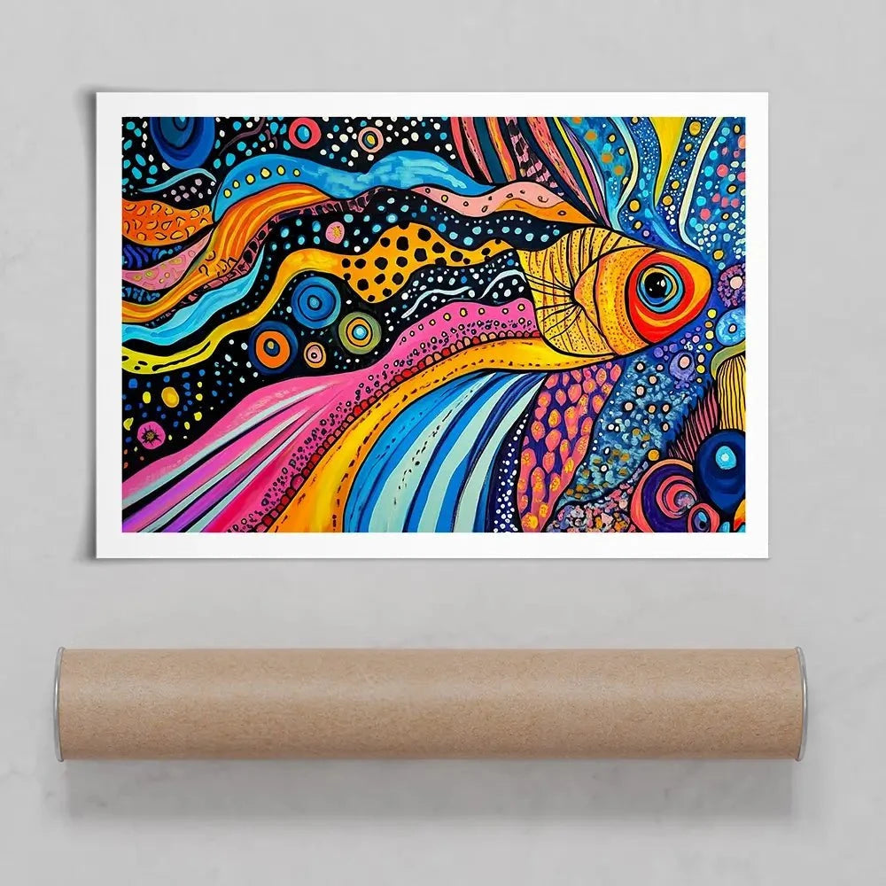 Fun Fish Art Print Fun Fish Art Print wall art product Violeta Allaberdieva
