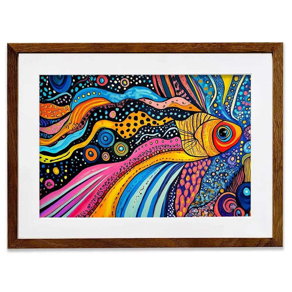 Fun Fish Framed Art Print Fun Fish Framed Art Print wall art product Violeta Allaberdieva