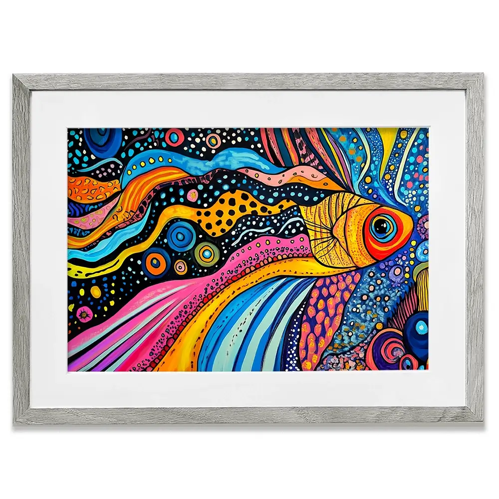 Fun Fish Framed Art Print Fun Fish Framed Art Print wall art product Violeta Allaberdieva