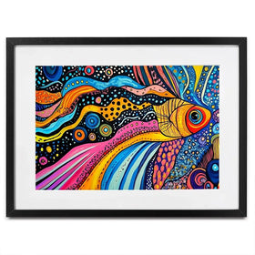 Fun Fish Framed Art Print Fun Fish Framed Art Print wall art product Violeta Allaberdieva