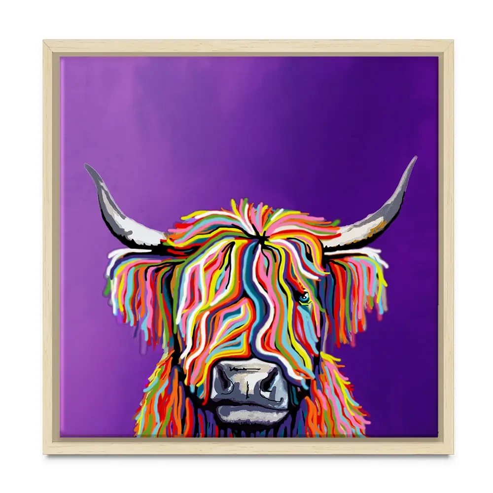 Funky Coloured Cow Canvas Print Funky Coloured Cow Canvas Print wall art product Independent