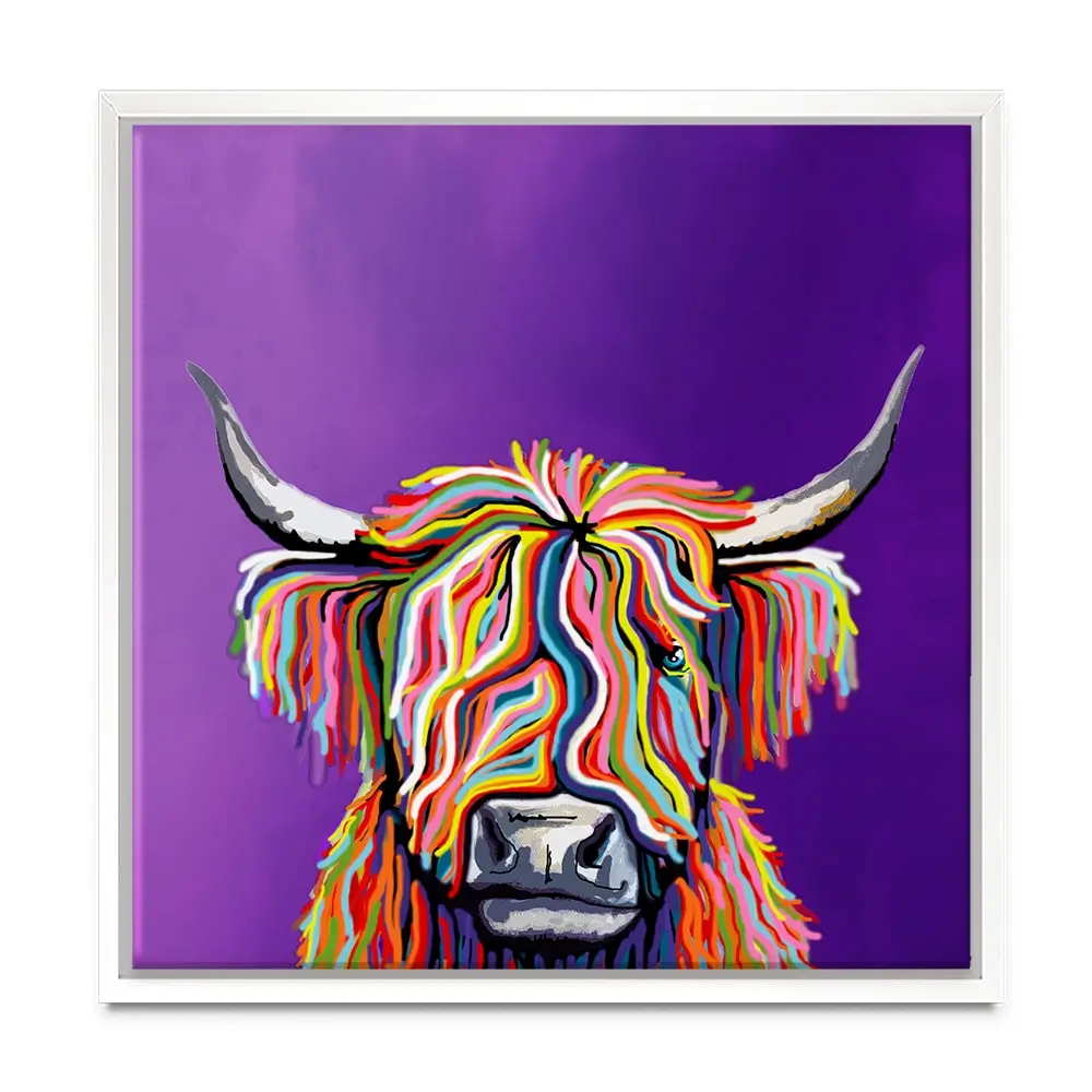 Funky Coloured Cow Canvas Print Funky Coloured Cow Canvas Print wall art product Independent