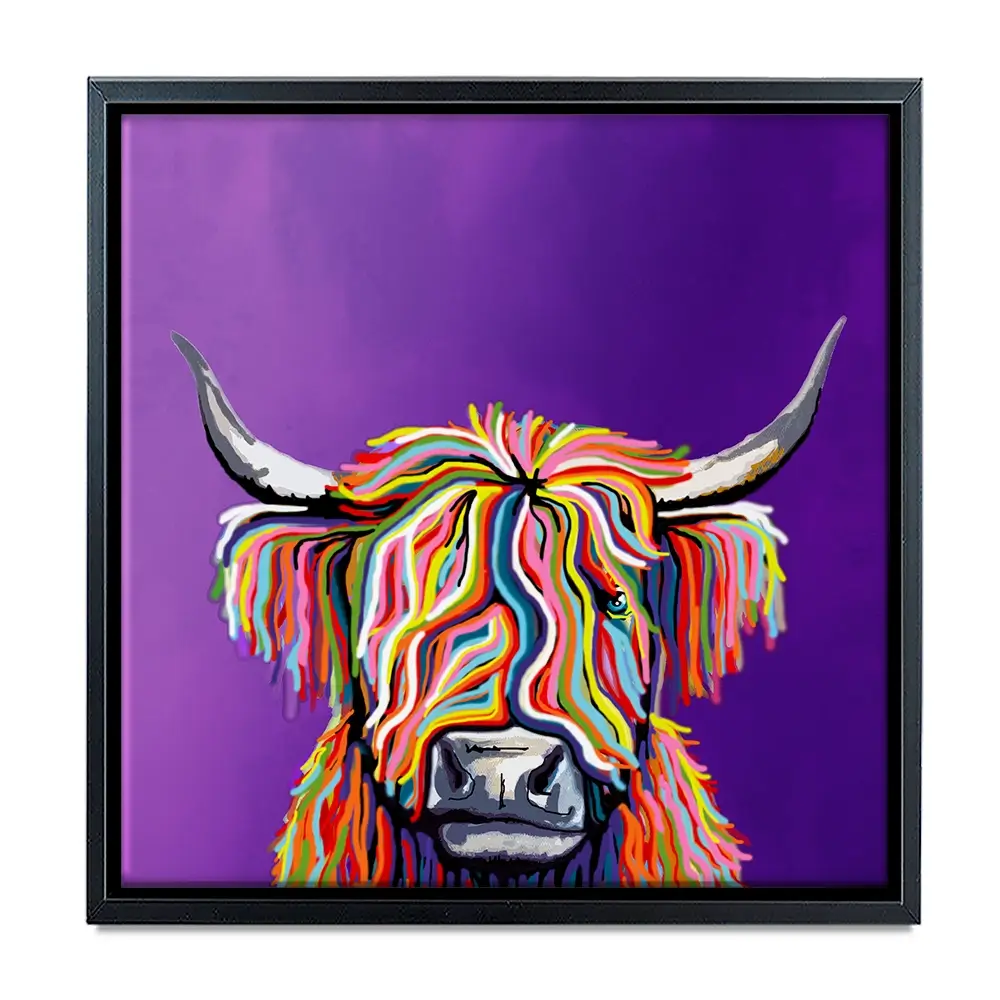 Funky Coloured Cow Canvas Print Funky Coloured Cow Canvas Print wall art product Independent