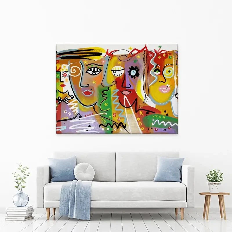 Funky Faces 2 Canvas Print Funky Faces 2 Canvas Print wall art product Maria Moretti
