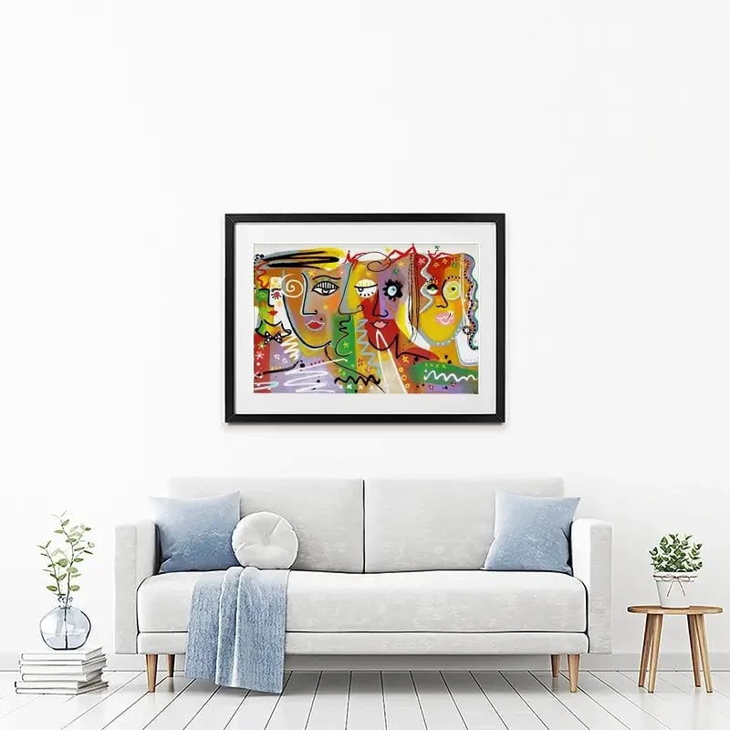 Funky Faces 2 Framed Art Print Funky Faces 2 Framed Art Print wall art product Maria Moretti