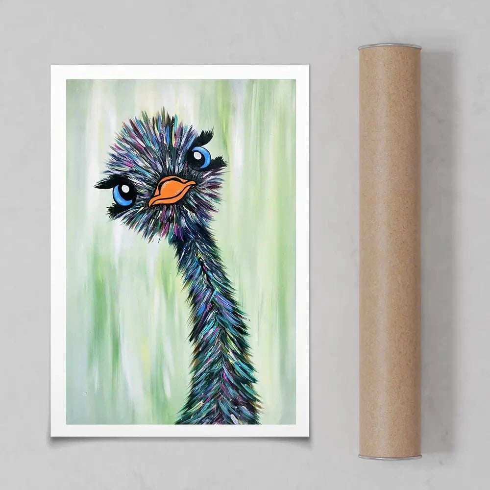 Funky Ostrich Art Print Funky Ostrich Art Print wall art product Tanya Stone / Shutterstock