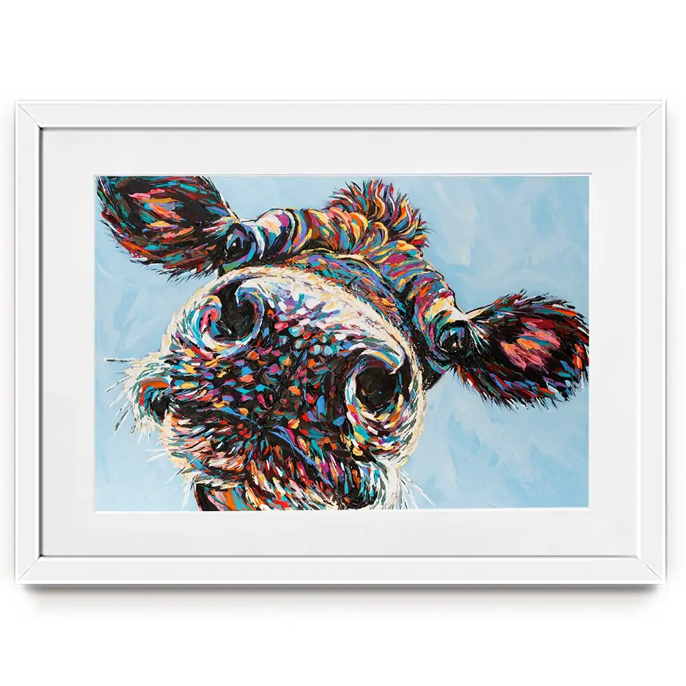 Funny Cow 2 Framed Art Print Funny Cow 2 Framed Art Print wall art product Carolee Vitaletti