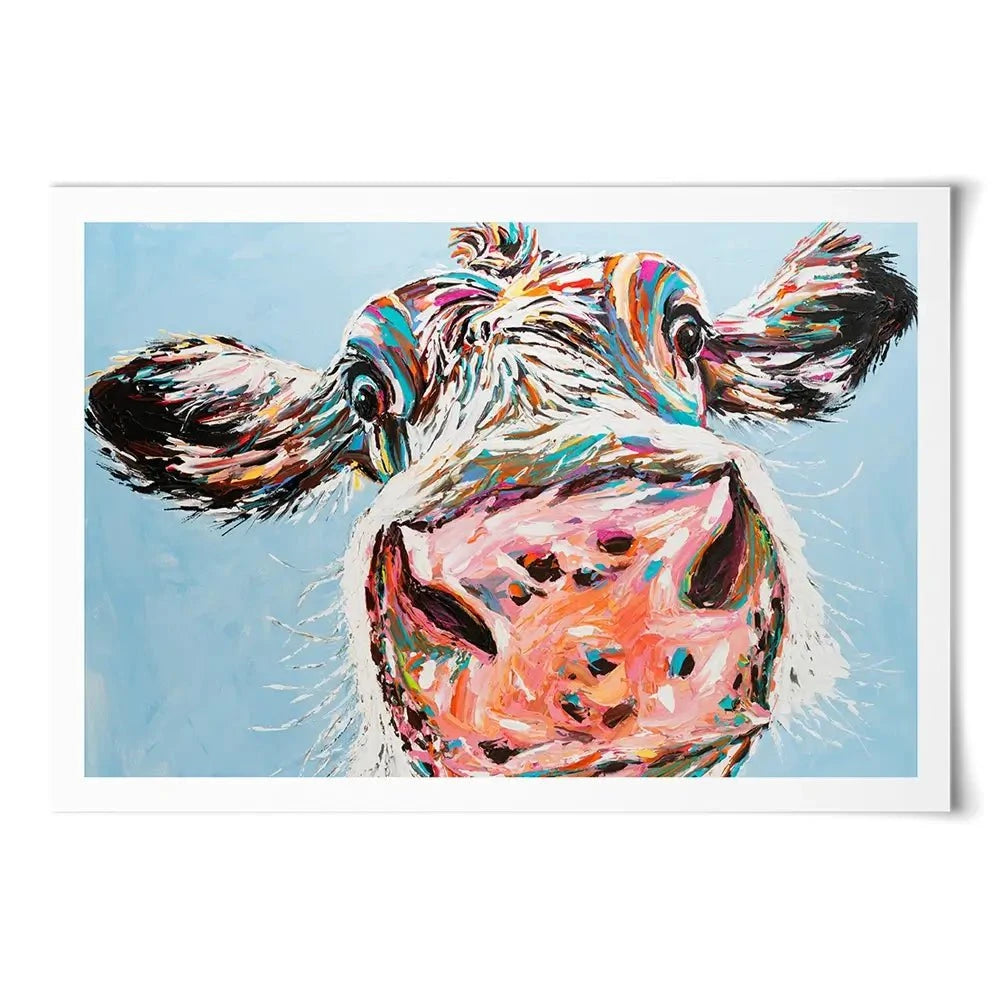 Funny Cow Art Print Funny Cow Art Print wall art product Carolee Vitaletti