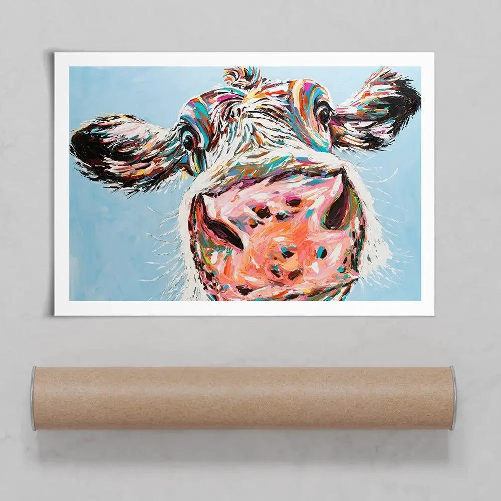 Funny Cow Art Print Funny Cow Art Print wall art product Carolee Vitaletti