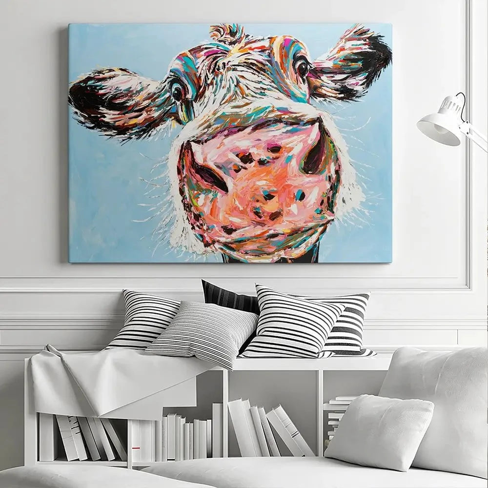 Funny Cow Canvas Print Funny Cow Canvas Print wall art product Carolee Vitaletti