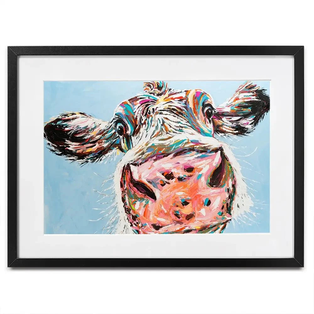 Funny Cow Framed Art Print Funny Cow Framed Art Print wall art product Carolee Vitaletti