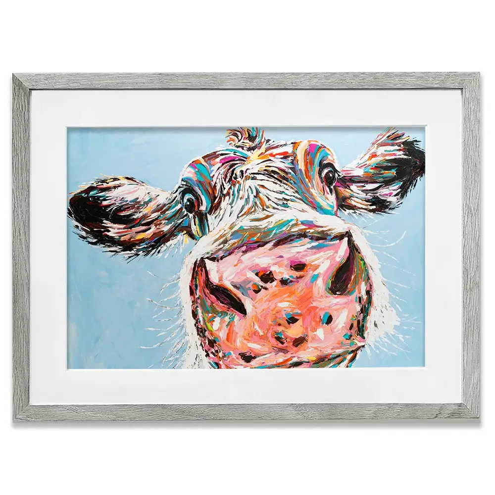 Funny Cow Framed Art Print Funny Cow Framed Art Print wall art product Carolee Vitaletti