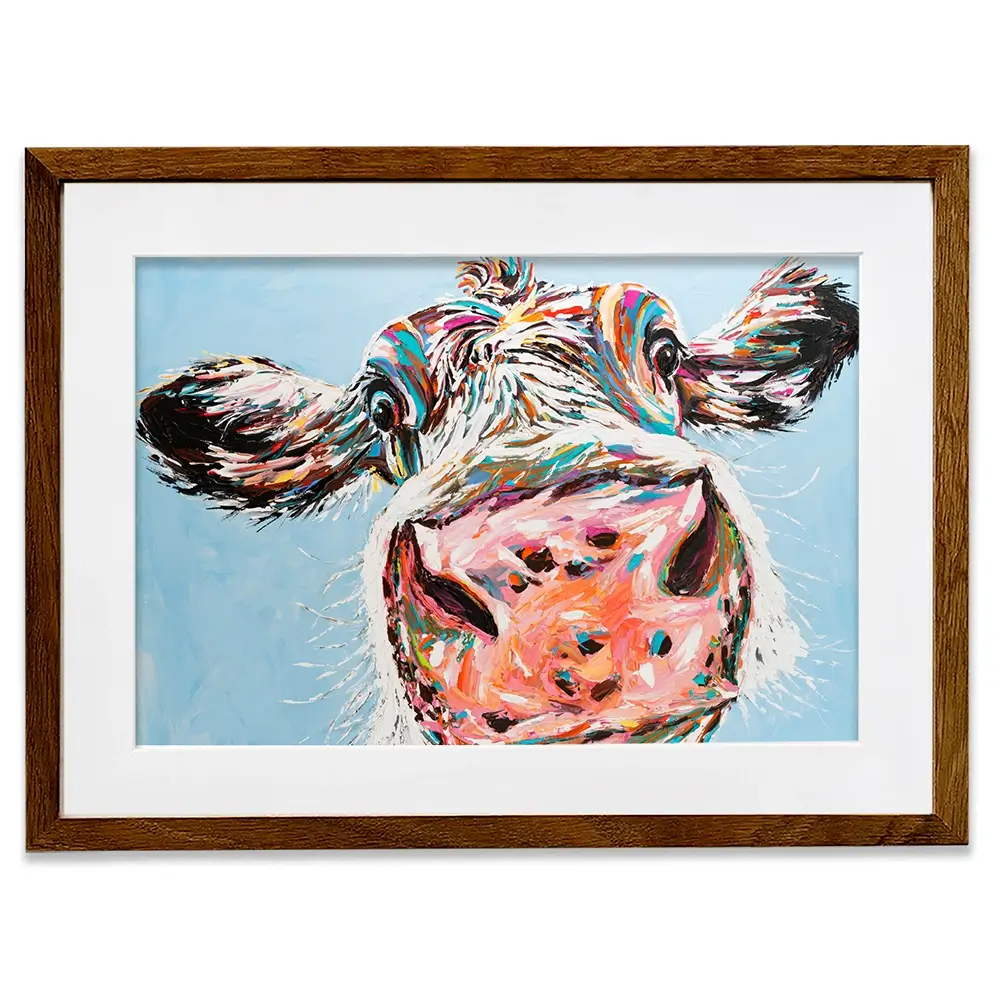 Funny Cow Framed Art Print Funny Cow Framed Art Print wall art product Carolee Vitaletti