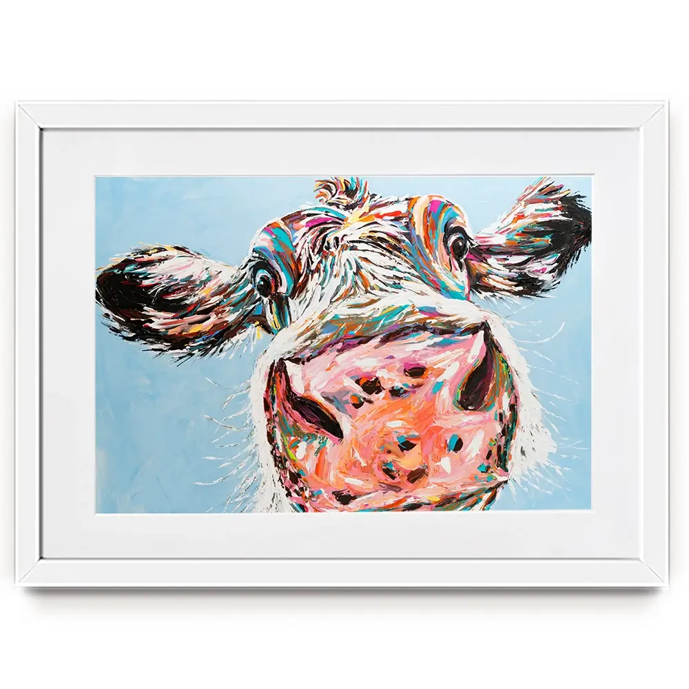 Funny Cow Framed Art Print Funny Cow Framed Art Print wall art product Carolee Vitaletti