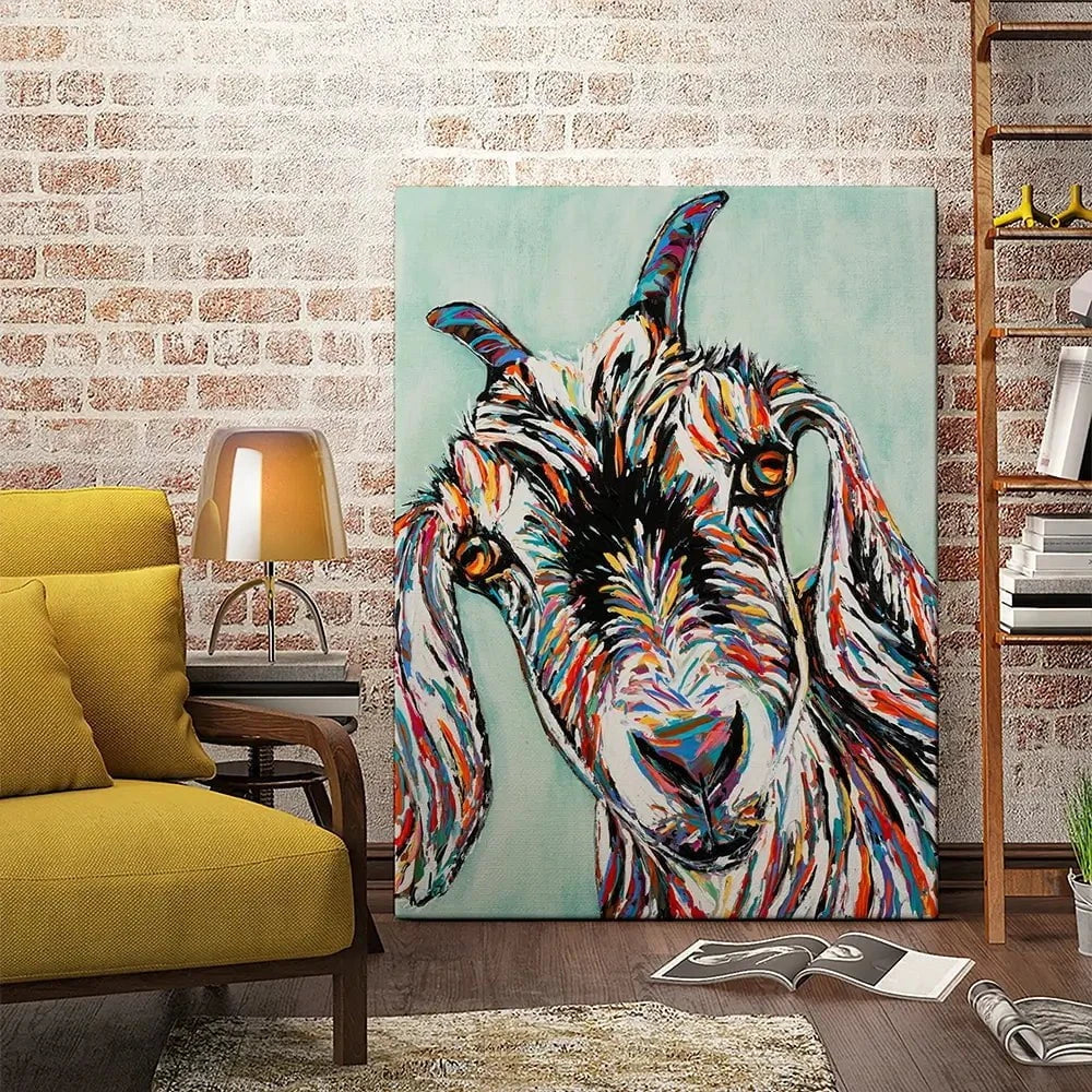 Funny Goat 2 Canvas Print Funny Goat 2 Canvas Print wall art product Carolee Vitaletti