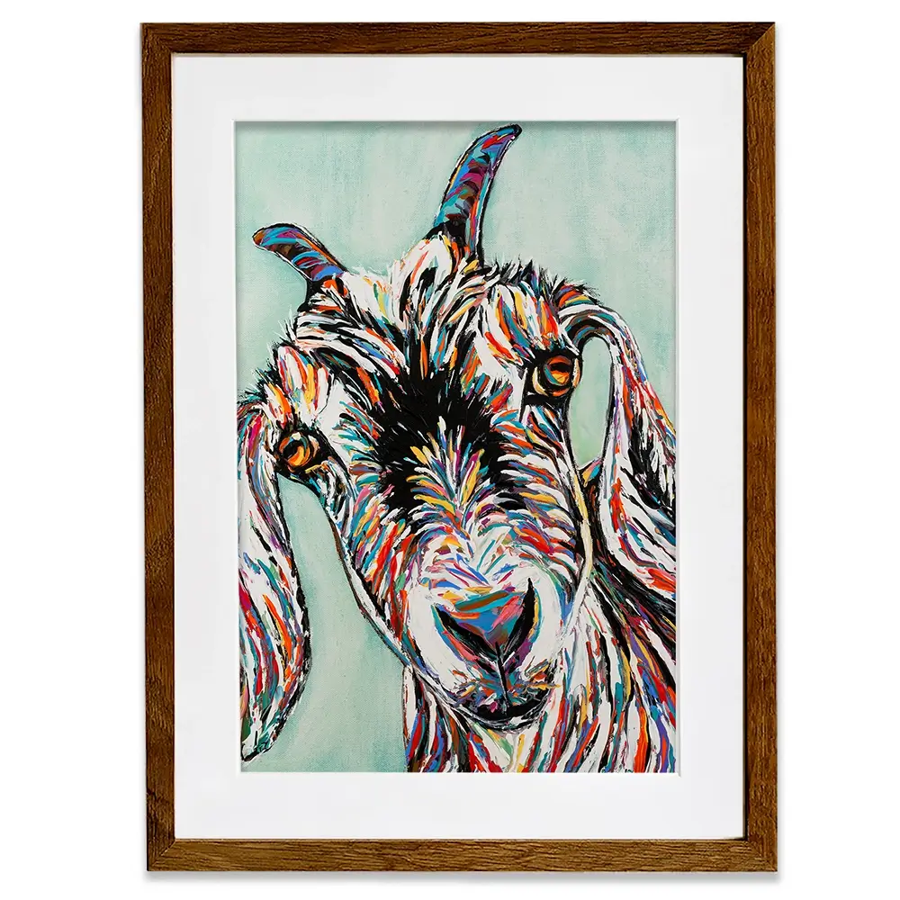 Funny Goat 2 Framed Art Print Funny Goat 2 Framed Art Print wall art product Carolee Vitaletti