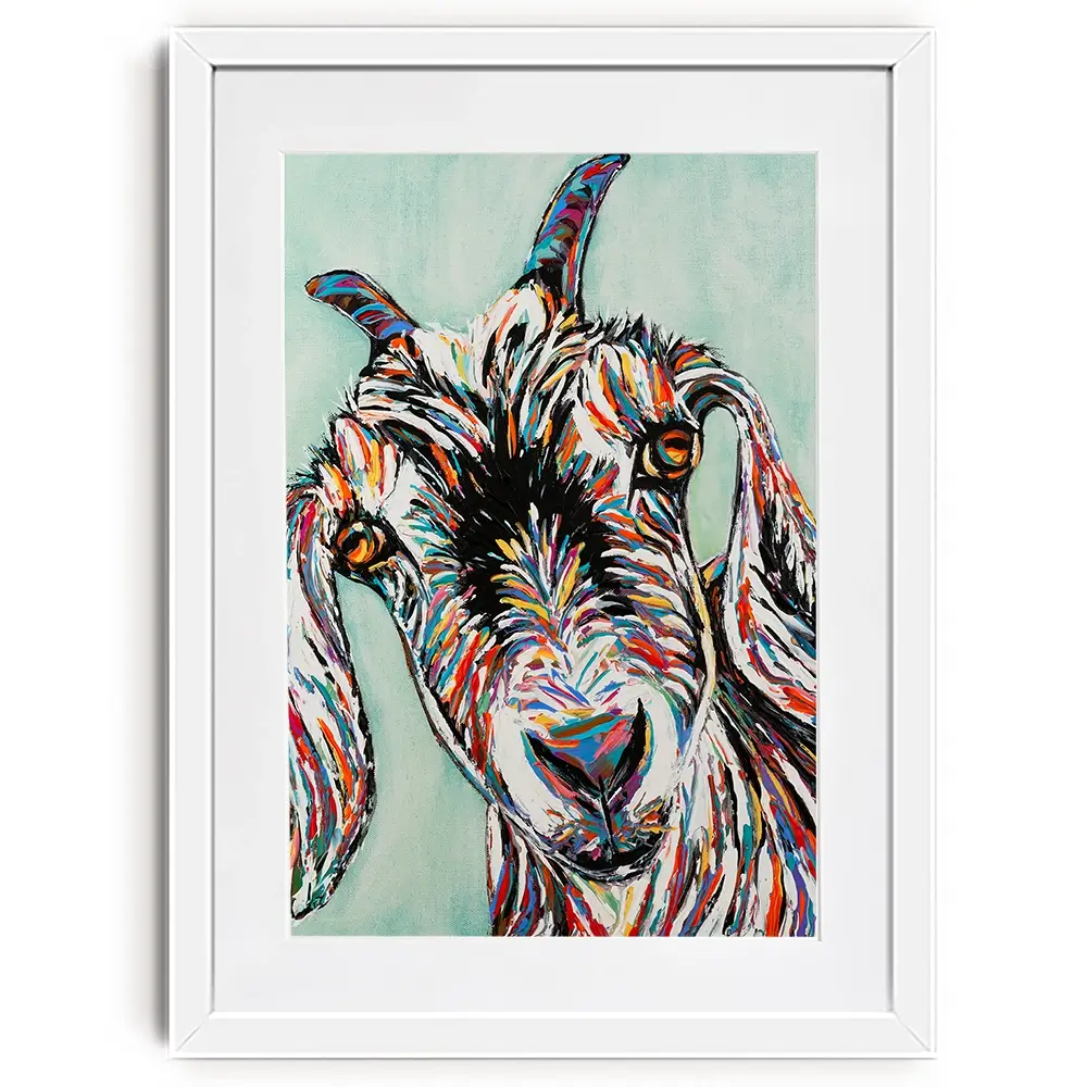 Funny Goat 2 Framed Art Print Funny Goat 2 Framed Art Print wall art product Carolee Vitaletti