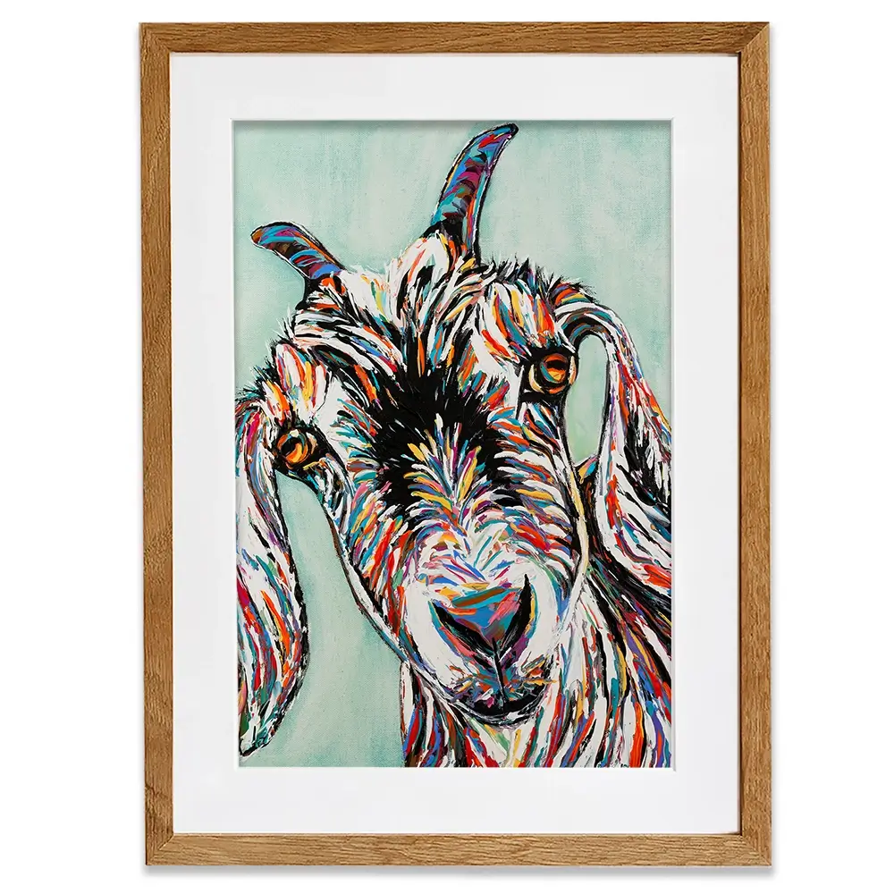 Funny Goat 2 Framed Art Print Funny Goat 2 Framed Art Print wall art product Carolee Vitaletti