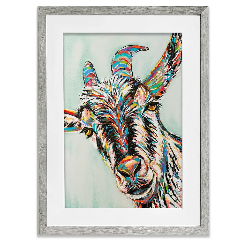Funny Goat Framed Art Print Funny Goat Framed Art Print wall art product Carolee Vitaletti