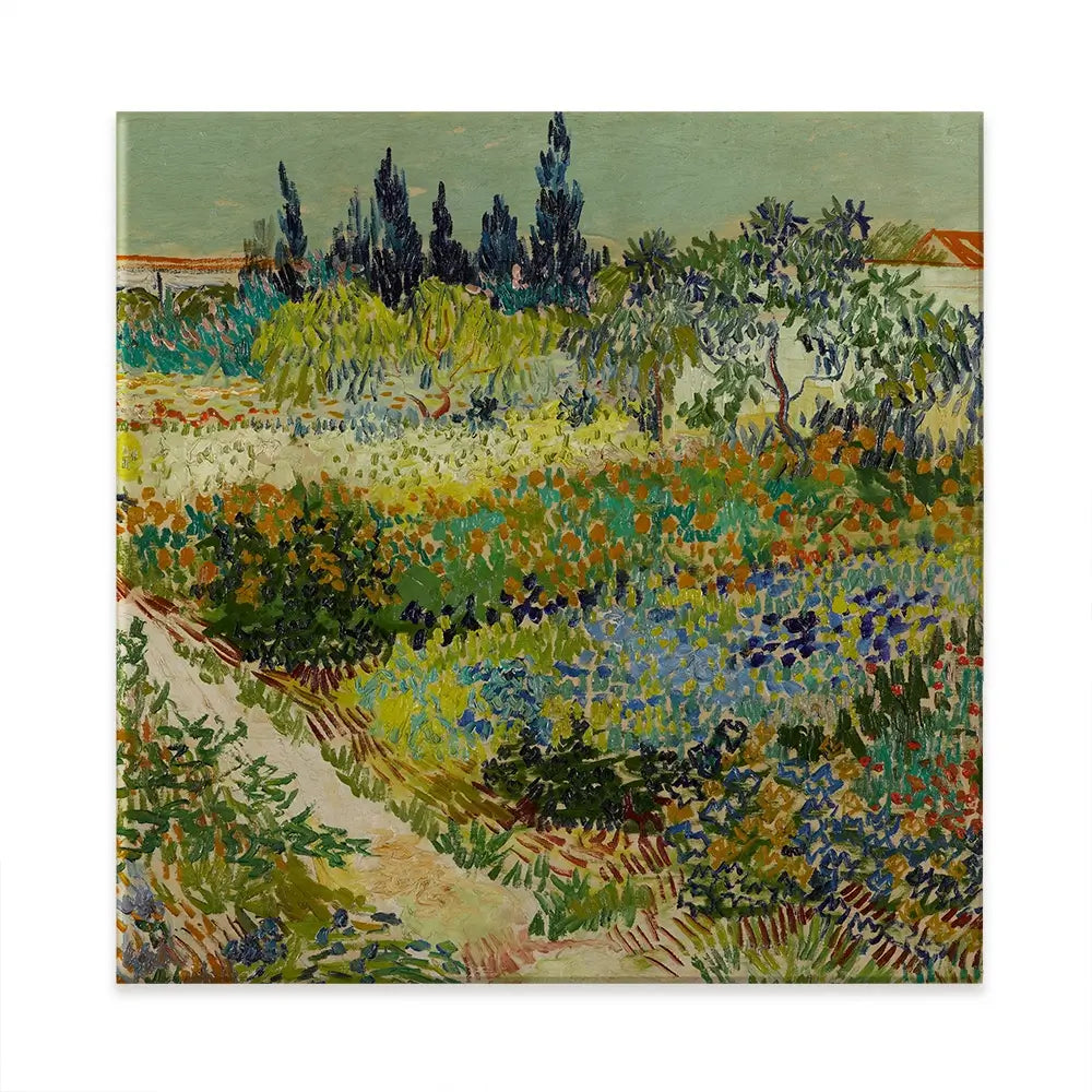 Garden At Arles Square Canvas Print Garden At Arles Square Canvas Print wall art product Art Print Shop
