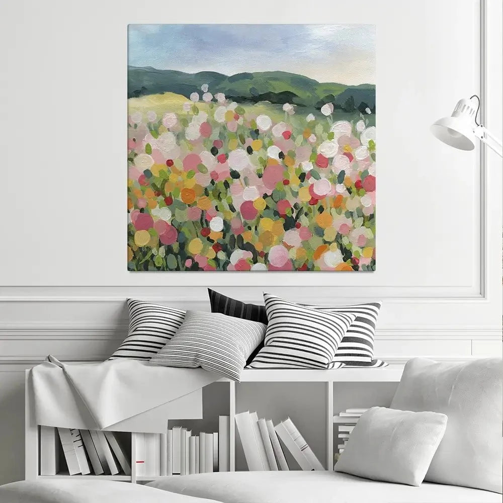 Garden Party Square Canvas Print Garden Party Square Canvas Print wall art product Carol Robinson