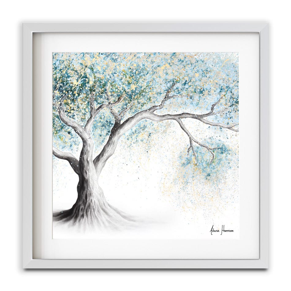 Gentle Frost Tree Square Framed Art Print wall art product Ashvin Harrison