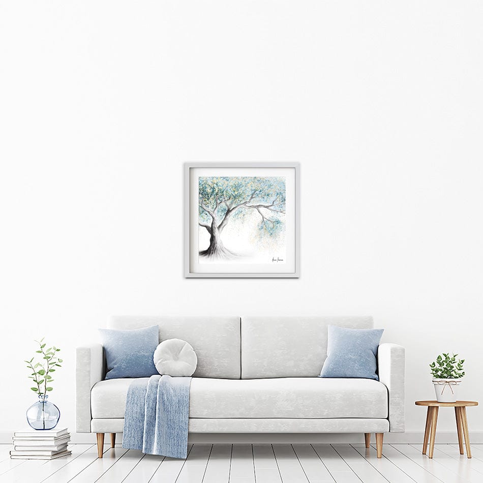 Gentle Frost Tree Square Framed Art Print wall art product Ashvin Harrison