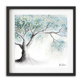 Gentle Frost Tree Square Framed Art Print wall art product Ashvin Harrison