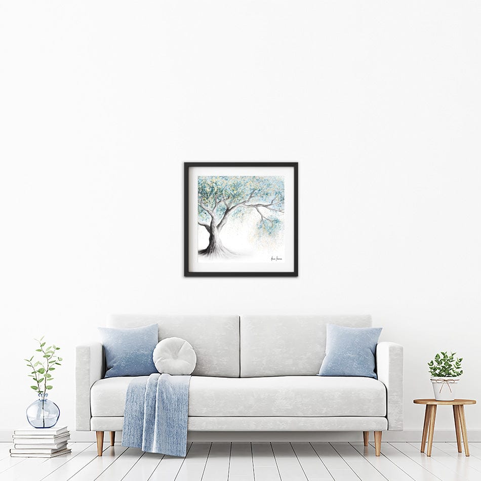 Gentle Frost Tree Square Framed Art Print wall art product Ashvin Harrison