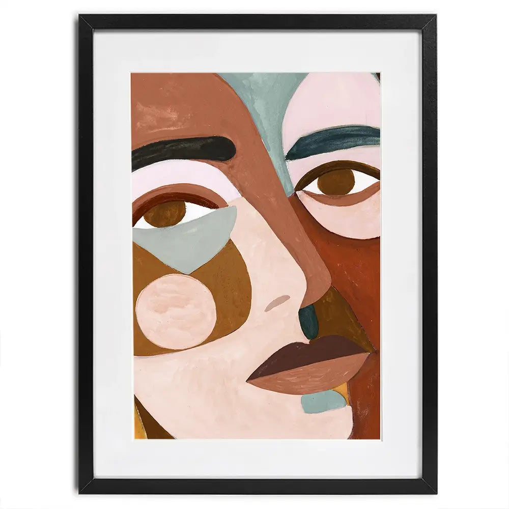 Geo Face Framed Art Print Geo Face Framed Art Print wall art product Victoria Borges