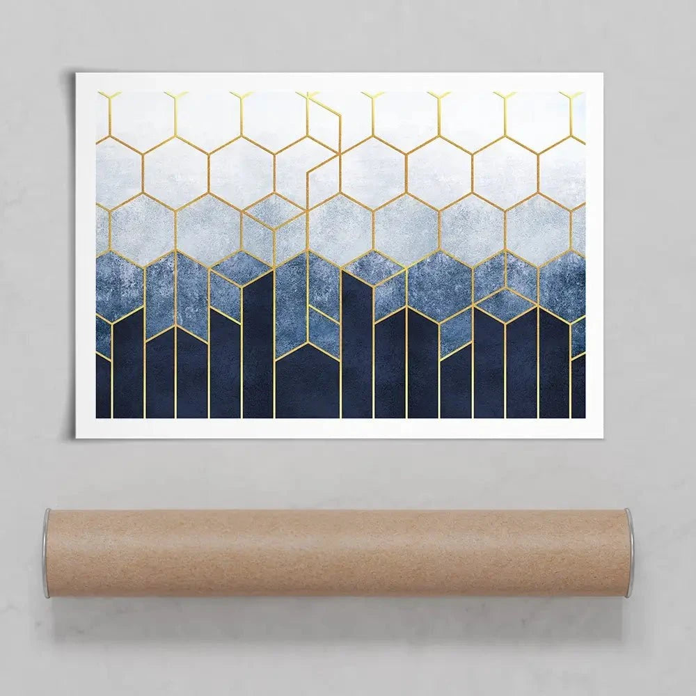 Geometric Hexagons Art Print Geometric Hexagons Art Print wall art product Katrine_arty / Shutterstock