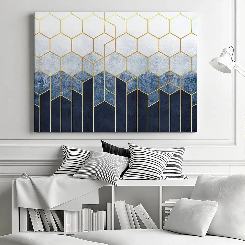 Geometric Hexagons Canvas Print Geometric Hexagons Canvas Print wall art product Katrine_arty / Shutterstock