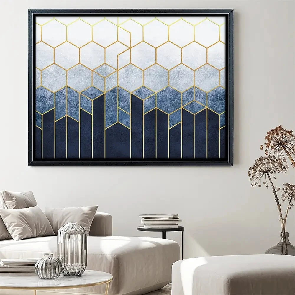 Geometric Hexagons Canvas Print Geometric Hexagons Canvas Print wall art product Katrine_arty / Shutterstock