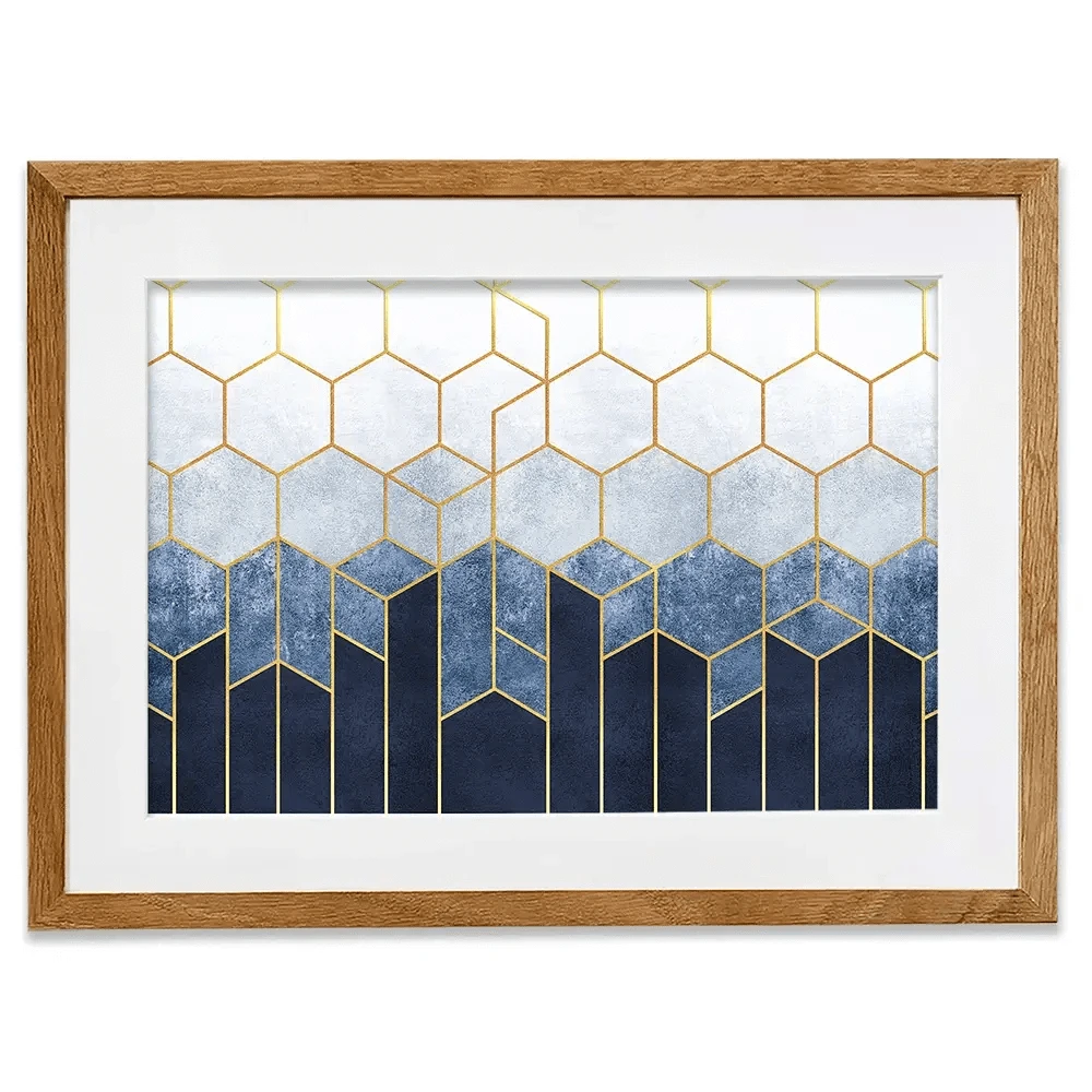 Geometric Hexagons Framed Art Print Geometric Hexagons Framed Art Print wall art product Katrine_arty / Shutterstock