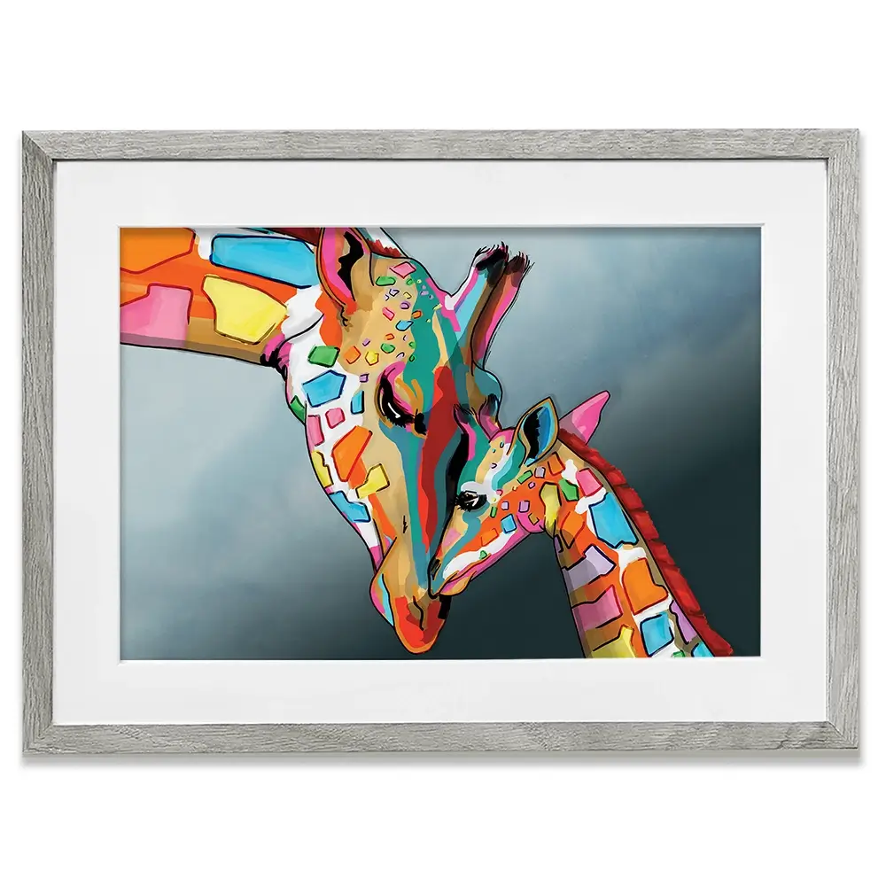 Giraffe And Calf Framed Art Print Giraffe And Calf Framed Art Print wall art product Independent