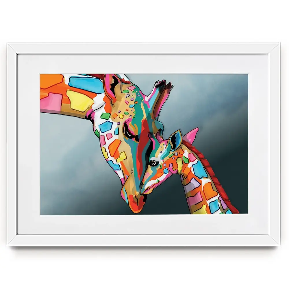 Giraffe And Calf Framed Art Print Giraffe And Calf Framed Art Print wall art product Independent