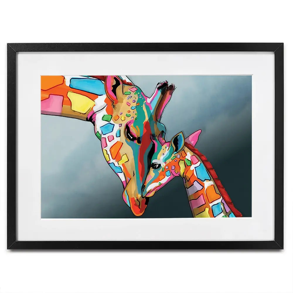 Giraffe And Calf Framed Art Print Giraffe And Calf Framed Art Print wall art product Independent