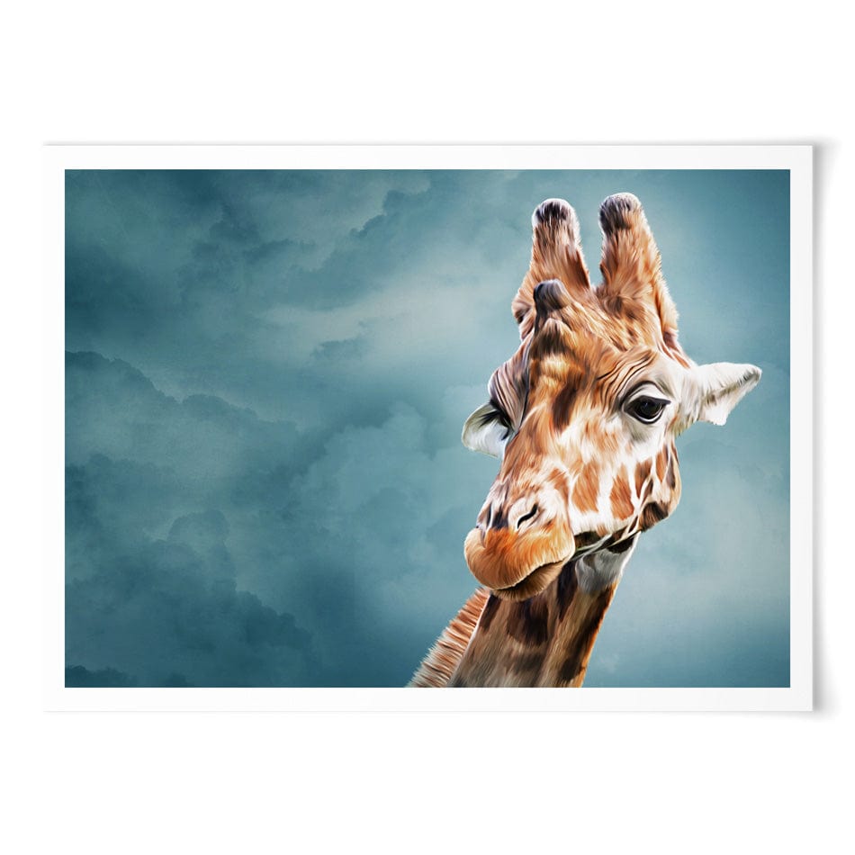 Giraffe In The Clouds Art Print wall art product dezy / Shutterstock