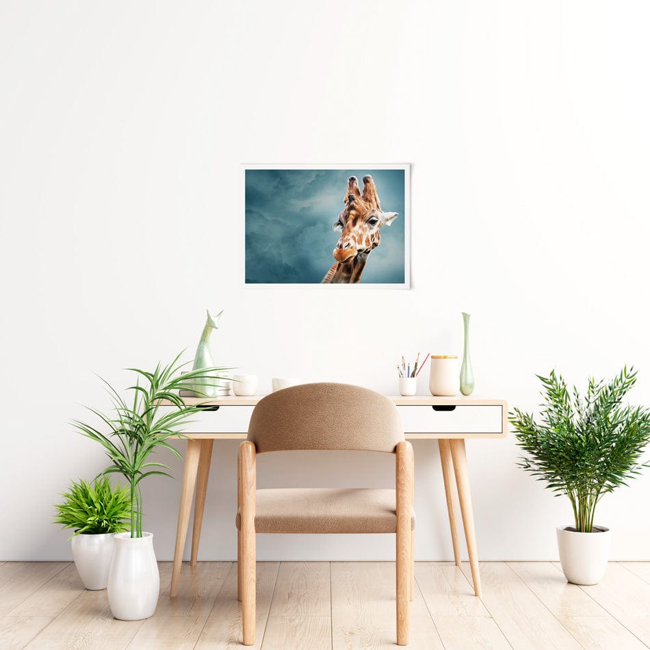 Giraffe In The Clouds Art Print wall art product dezy / Shutterstock