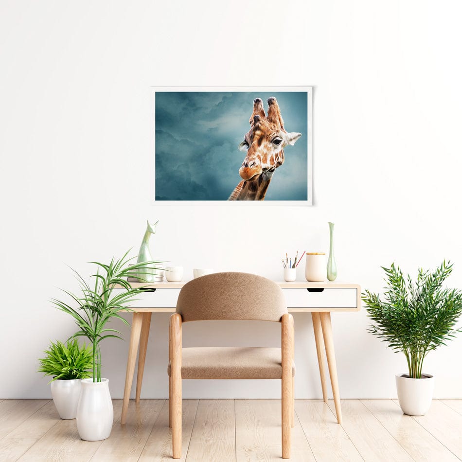 Giraffe In The Clouds Art Print wall art product dezy / Shutterstock