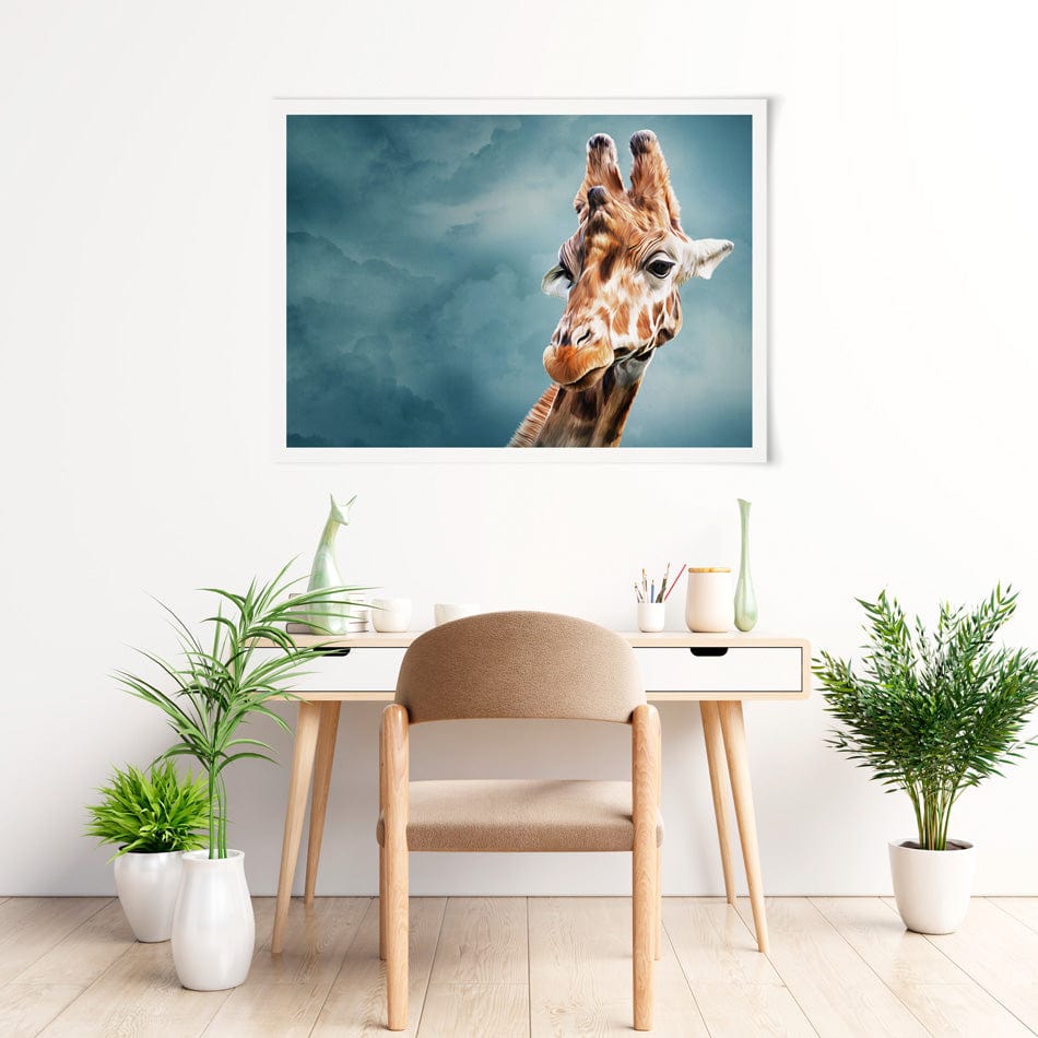 Giraffe In The Clouds Art Print wall art product dezy / Shutterstock