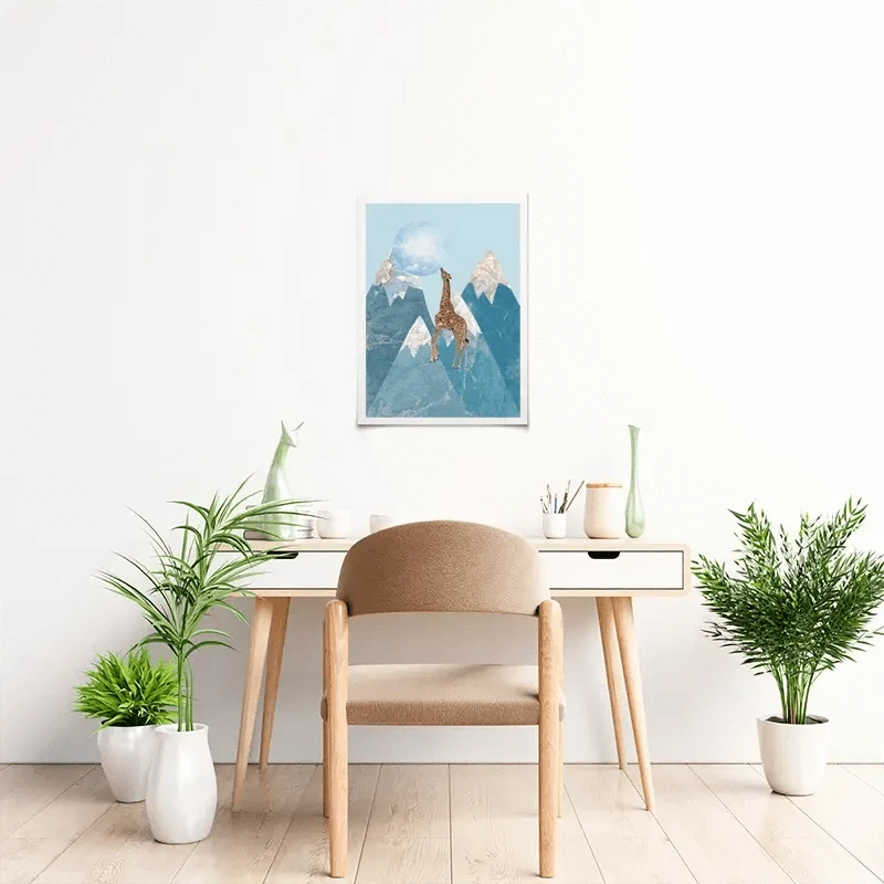 Giraffe On A Mountain Art Print Giraffe On A Mountain Art Print wall art product Sarah Manovski